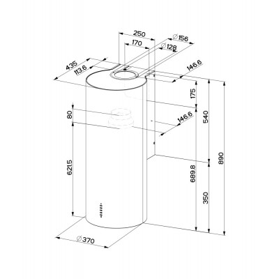 Faber cylindra brillo plus campana mural cilíndrica 37 cm blanco