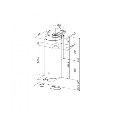 Faber cylindra cylindrical wall hood 37 cm stainless steel