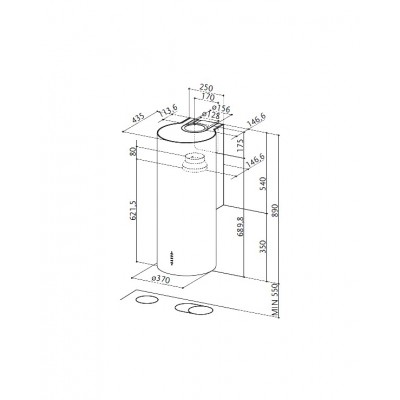 Faber Cylindra Haube zylindrische Wand 37 cm Edelstahl