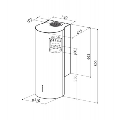 Faber Eclipse hotte murale cylindrique 37 cm en acier inoxydable