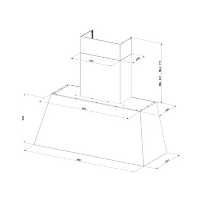 Campana de pared faber chloè xl 110 cm industrial hierro fundido