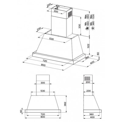 Faber thea wall hood 80 cm white stainless steel frame