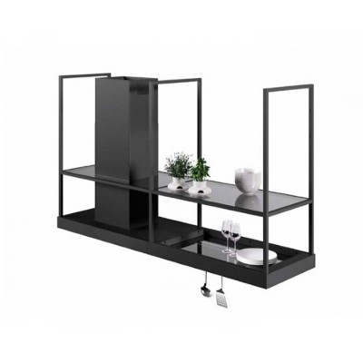Faber t-shelf  Campana de isla 180 cm negro - cristal ahumado