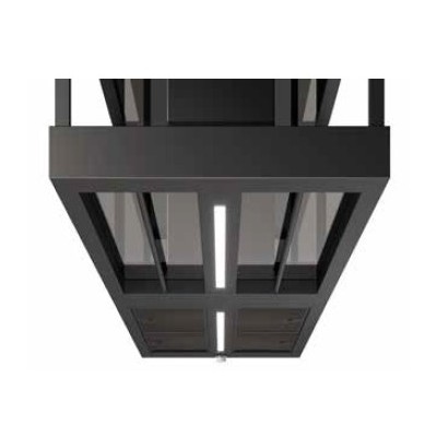 Faber t-shelf  Campana de isla 180 cm negro - cristal ahumado