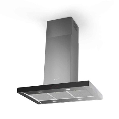 Faber stilo glass smart island hood 90 cm stainless steel - black glass