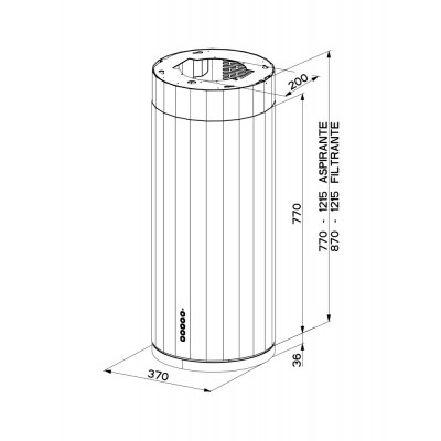 Faber corinthia  Zylindrische Inselhaube 37 cm grau - Beton