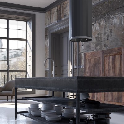 Faber corinthia cylindrical island hood 37 cm grey - concrete