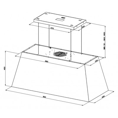 Faber chloè xl  Island hood vent 110cm cast iron