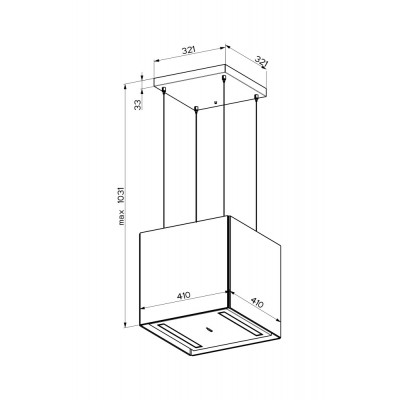 Faber soft cube island hood 40 cm black