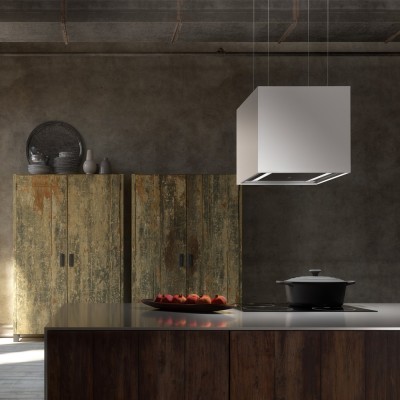 Faber lybra plus hotte îlot haut et bas haut et bas 40 cm acier inoxydable - verre