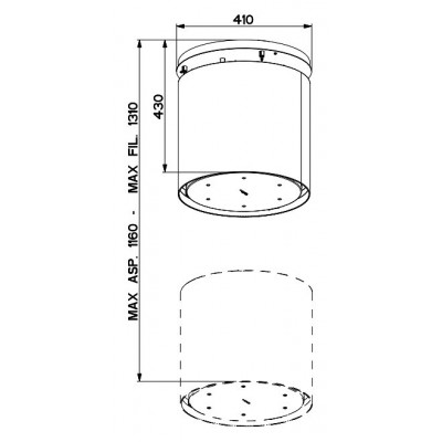 Faber zoom plus campana isla arriba y abajo arriba y abajo 40 cm acero inoxidable