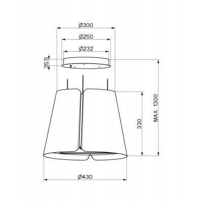 Faber beat island hood 43 cm matt black