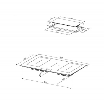 Faber fch 95 bk kl Induktionskochfeld 90 cm, schwarzes Glas