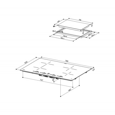 Faber fch 84 gr kl Induktionskochfeld 80 cm graues Glas