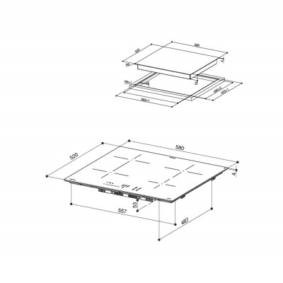 Faber fch 64 bk kl induction hob 60 cm black glass