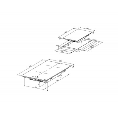 Płyta indukcyjna Faber fbh 32 bk ffi domino 30 cm, czarne szkło