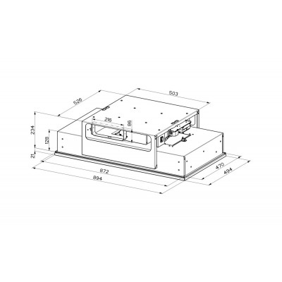 Okap sufitowy Faber Inside Up 90 cm, matowy, biały