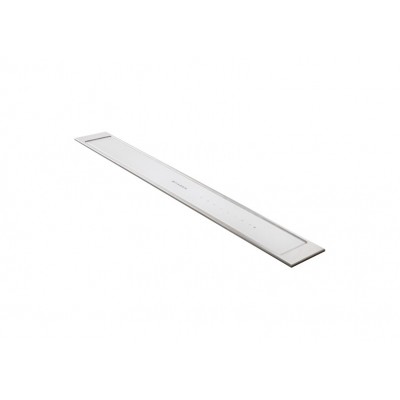 Okap kuchenny Faber Fabula Plus 90 Downdraft, 90 cm, białe szkło, stal nierdzewna