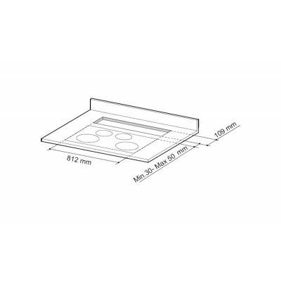 Faber Fabula Plus 90 Downdraft-Abzugshaube für Arbeitsplatte 90 cm, weißes Glas – Edelstahl