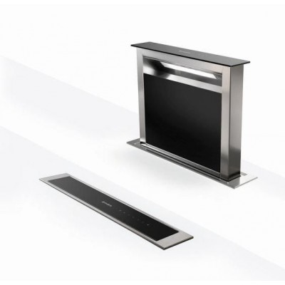 Faber fabula plus 60 downdraft hood 60 cm black glass - stainless steel