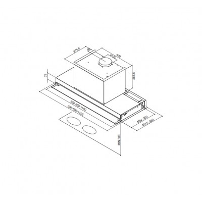 Faber ilma touch campana bajo mueble empotrable 60 cm vidrio blanco - acero inoxidable