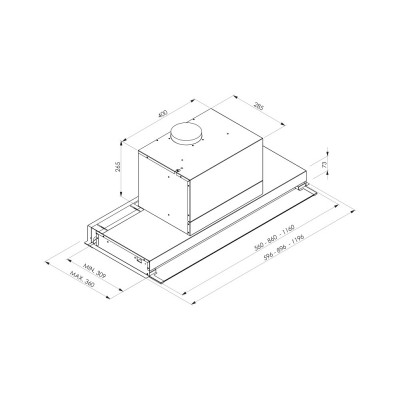 Faber Ilma Einbau-Unterschrankhaube 120 cm Edelstahl
