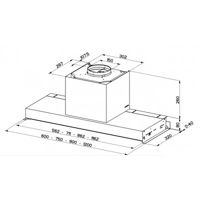 Faber in-nova zero drip built-in hood under cabinet 60 cm stainless steel