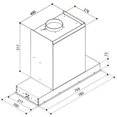 Campana bajo mueble empotrada faber hava 80 cm acero inoxidable