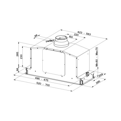 Faber in-night built-in hood under cabinet 52 cm stainless steel