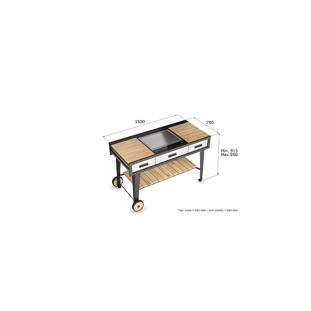 Airforce e-cook 1500 teppanyaki 58 modulo con piastra da esterno 1500 cm