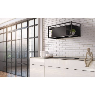 Airforce Q-bic  Wall mounted hood vent 90 cm black - industrial