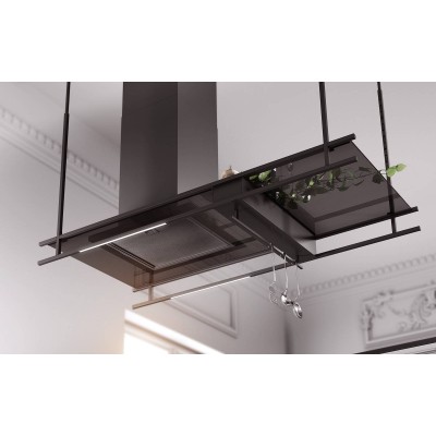 Airforce frame  Island hood vent 180cm matt black