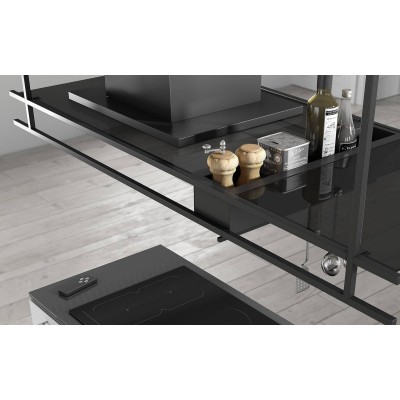 Airforce frame cappa isola 180 cm nero opaco