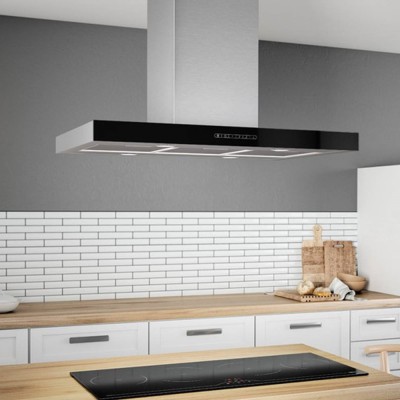 Airforce F206 cappa isola 90 cm vetro nero - inox
