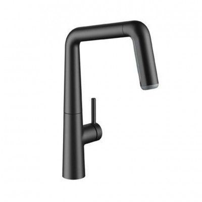 Kwc Kio 10.481.002.176fl lever mixer matt black kitchen + hand shower