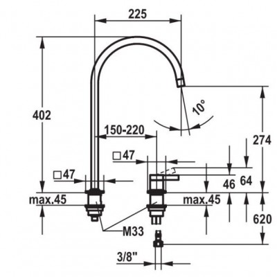 Kwc Era 10.392.023.700 fl stainless steel lever kitchen mixer