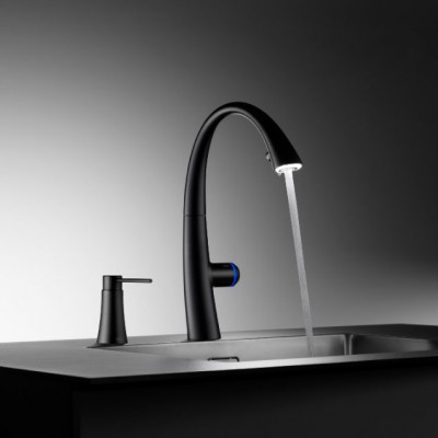 Kwc Zoe 10.201.242.176fl Touch Light Pro Küchenmixer mattschwarz – Ledshine