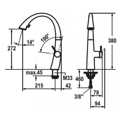 Kwc Zoe 10.201.102.127fl kitchen mixer decor steel + hand shower