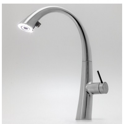 Kwc Zoe 10.201.122.000fl chrome led kitchen mixer + hand shower