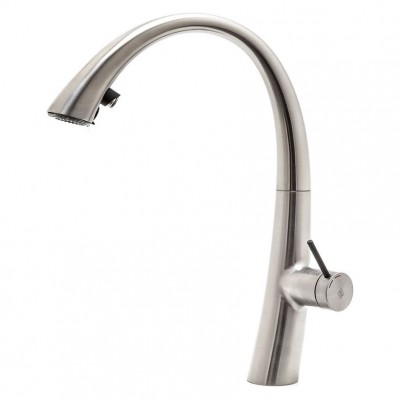 Kwc Zoe 10.201.122.127fl led kitchen mixer decor steel + hand shower