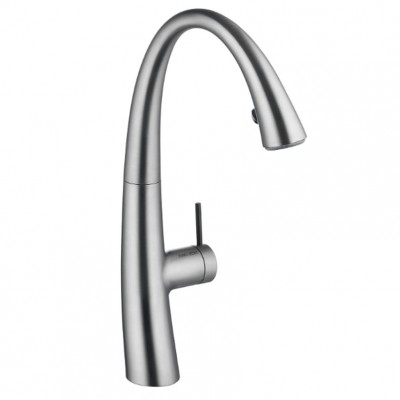 Kwc Zoe 10.201.122.127fl led kitchen mixer decor steel + hand shower