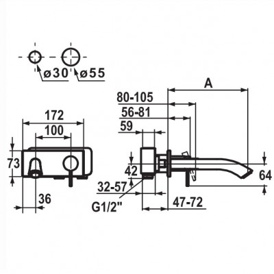 Kwc Zoe 11.202.033.000 built-in wall mixer with fixed spout