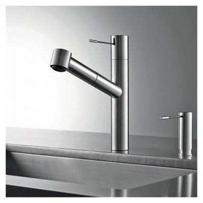 Kwc Ono 10.151.033.700fl grifo monomando + ducha de mano acero inoxidable