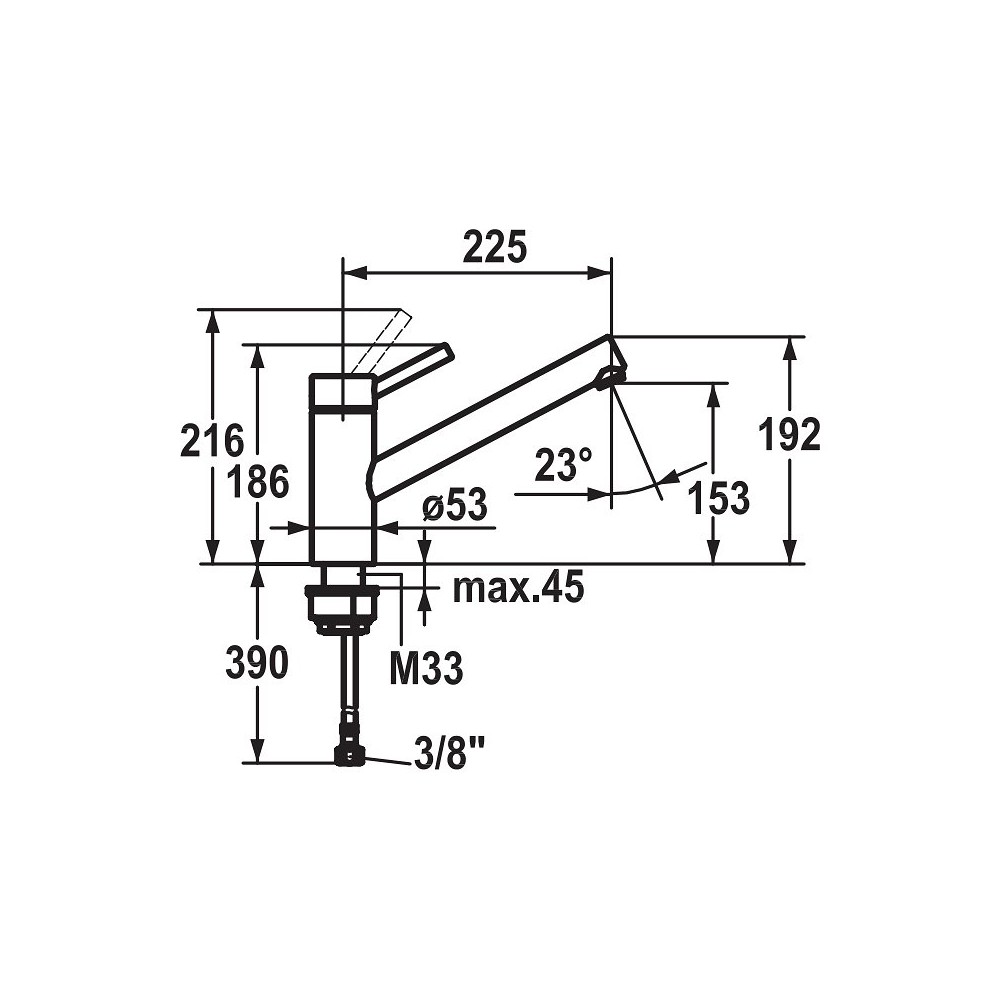 KWC Inox robinet cuisine 2 trous avec led 115.0315.703