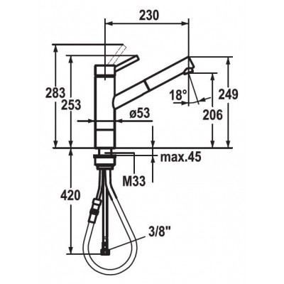 Kwc Inox 10.271.303.700fl mixer tap + hand shower