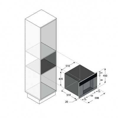 Proacqua Omde Glass 45 inox ac-std erogatore da incasso acqua microfiltrata liscia 45 cm inox