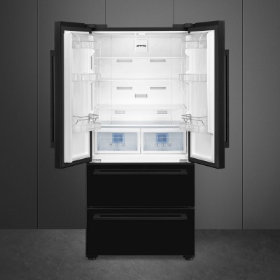 Smeg FQ55FNDF  réfrigérateur congélateur sur pied noir 84 cm