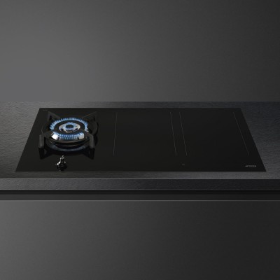 Smeg PM3953D vitrocerámica híbrida gas-inducción 90 cm cristal negro