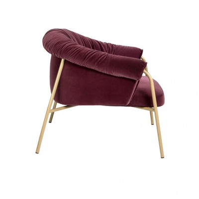 Alma design Scala Armchair  Sillón de tela burdeos - estructura de acero