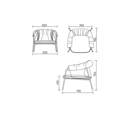 Alma design Scala Armchair poltrona in tessuto bordeaux - struttura in acciaio